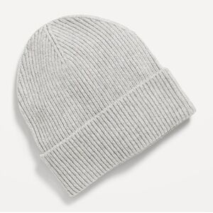 Cozy Gray Knit Beanie and pink glove set